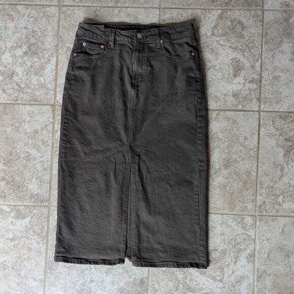 Denim Midi Skirt Gap | 28 Petite | Terra Brown - Picture 1 of 8